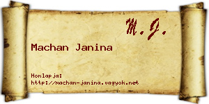Machan Janina névjegykártya
